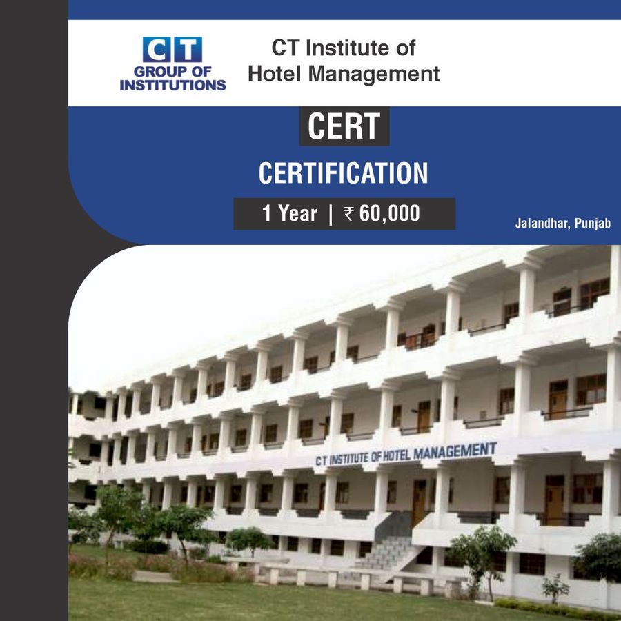 Certification Courses in Food & Beverage Service at Ct Institute of Hotel Management, Jalandhar